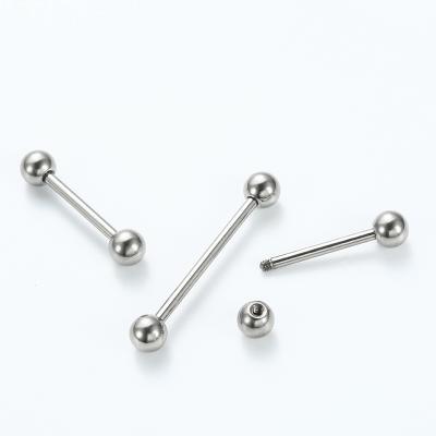 China ASTM F136 Titanium Titanium Externally Threaded Barbell Tongue Bar Ring for sale