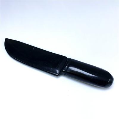 China Europe New Arrivals Natural Black Obsidian Carved Knife Craft Crystals Healing Engraving As Gifts For Home Decoration for sale