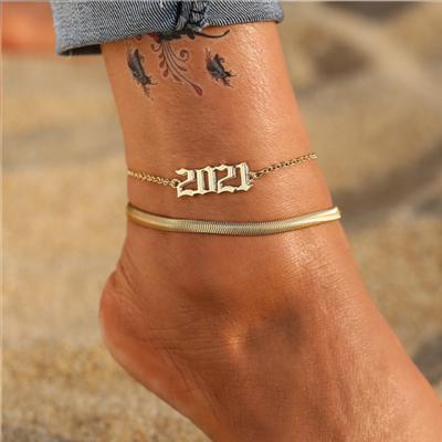 China TRENDY Gold Snake Butterfly Ankle Chain Bracelet Summer Beach Foot Chain Jewelry Anklets For Women for sale