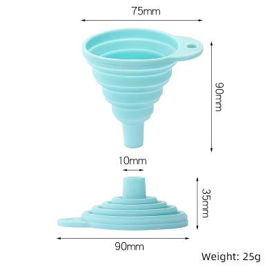 China Viable Silicone Collapsible Silicone Kitchen Funnel Collapsible Funnel For Powder Liquid Transfer for sale