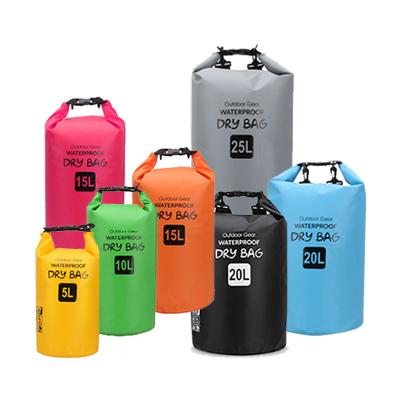 China 5L 10L 15L 20L 25L 30L Daily Used Boating Floating Hiking Waterproof Logo Outdoor Polyester Kayak PVC Dry Bag Ocean Wet Package for sale