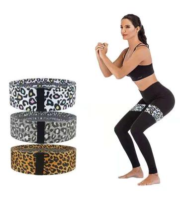 China Custom Recyclable Leopard Print Pattern Printed Yoga Stretch Fitness Ring Soft Anti-Slip Resistance Hip Belt for sale