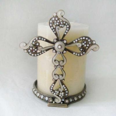 China ECO-frendly Cross Shape Metal Candle Holder for sale