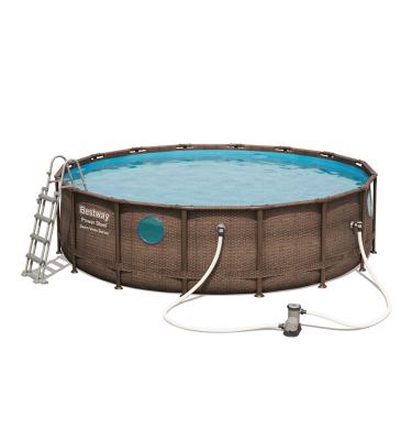 China Water Fun Sets Bestway 56977 18FT*48IN Steel Power Bath Frame Series II Above Ground Pools Set Round Frame Pool for sale