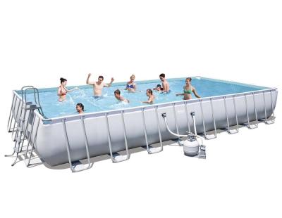 China Easy to Assemble Bestway 56623 Large Size Rectangular Bracket Pool Set 9.56m x 4.88m x 1.32m for sale