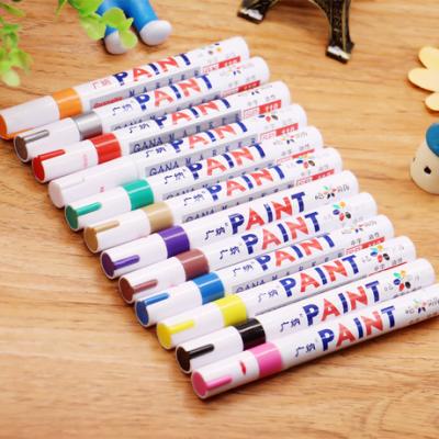 China Waterproof Paint Marker Permanent Marker Ink Type and Durable Waterproof Indelible Marker Pen OEM Customized Logo Marker 12 Colors Color Box CD for sale