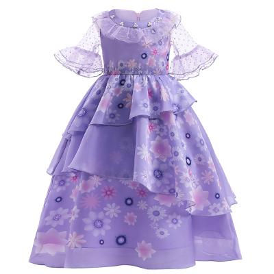 China Encanto Magic Series Children's Full House Dry Cleaning 2022 Girls Fly Sleeve Dress Kids Princess Dress for sale