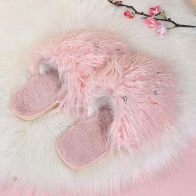 China 2021 winter home anti-skid wholesale warm slippers for women girls slippers very cheap warm flat sale for sale