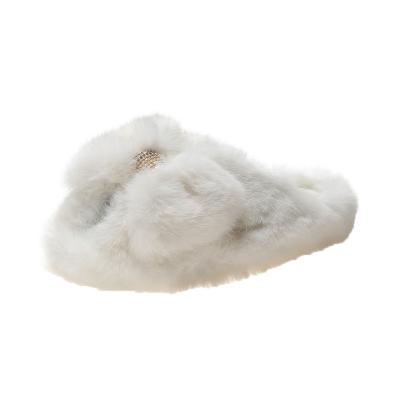 China Wholesale Indoor Soft Non Slip Fur Antiskid Slips Woolen Slippers For Women Warm Winter Hot Sale for sale