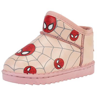 China Hot Sales Winter Round Warm High Quality Snow Boots For Kids Spider-Man Ankle Boots Boys Girls Outdoor Non-slip Wholesale for sale