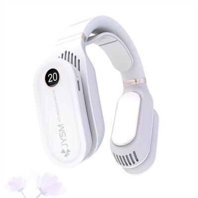 China Rechargeable Heater Adjustable Heating Mini Portable USB Heater Fan Neck-Hanging Heated Mini Neck Fan Factory Top-Selling for sale