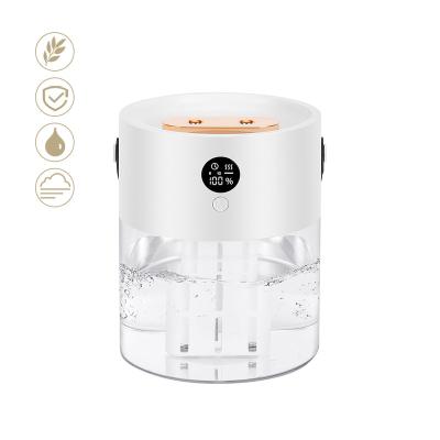 China Two Spray Modes 2022 Best Selling Large Capacity Wireless Cool Rechargeable Ultrasonic Humidifiers Dual Spray Nozzle Mist Humidifiers 2L for sale