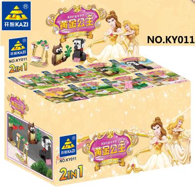 China Plastic Building Toy KAZI Building Blocks Toys For Children Golden Princess Series Girl Toys for sale