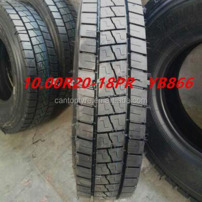 China Tailand rubber and Malaysia cheapest truck tire 10.00R20 natual tires yb866 yb886 yb900 NC TIRE for sale