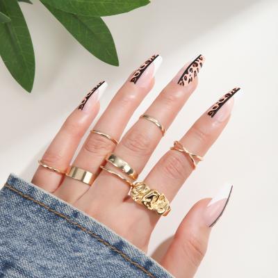 China 24 Pieces/Box Half Box Leopard Pattern Artistic Creative Press On Nails Fashion Fake Press On Nail Fake Nail Design for sale