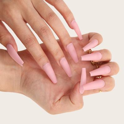 China 24 Pieces/Box Artistic Light Pink Press On Nails False Nails Nail Tips XXL Stiletto Press On Nails for sale