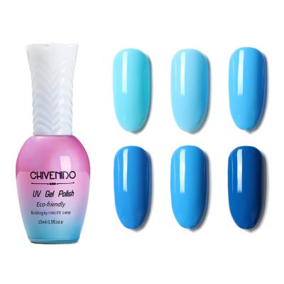 China Fashionable Blue Color Series Nail Art Polish Gel Nail Gel Glue For Nail for sale