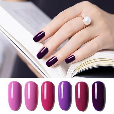 China Fashionable Purple 6 Colors Nail Art Gel Nail Tips Nail Polish Gel for sale