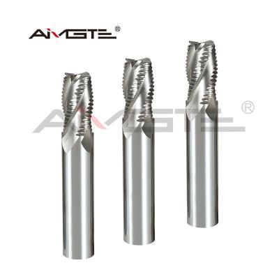 China 4 Flute Carbide Roughing End Mill High Feed Serrated End Mill h6 For Steel / Stainless for sale