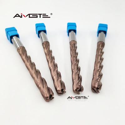 China 12mm TiSiN Coated Carbide Bull Nose End Mill  R1 Corner Radius, 150mm OAL 70mm Cutting Length for Steel Hardened Alloys for sale