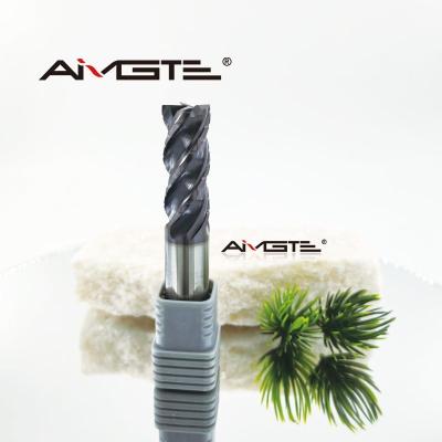 China 4 Flute Solid Carbide Flat End Mill with Chip Splitter High Performance Steel Cutting Tool for sale