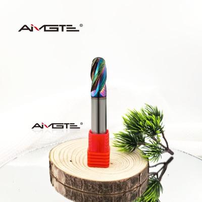 China R6 Radius 4 Flauta DLC revestido de carburo de la bola de extremo de molino de aluminio especializado CNC cortador de fresado en venta
