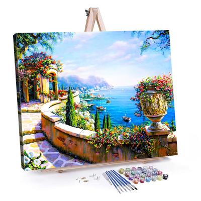 China Morden 40x50cm with frame oil painting by numbers kit on canvas acrylic paints diy wall art paint by numbers for sale