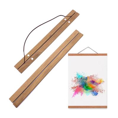 China Publicity & custom printing wood decoration wall art no magnetic motivational poster hanger for bedroom for sale