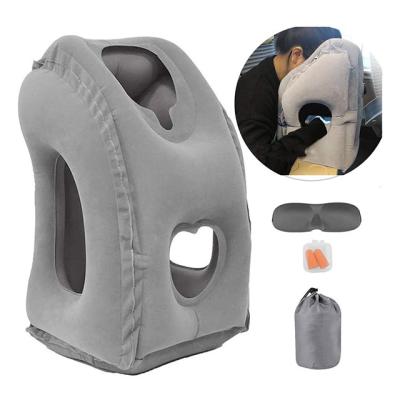 China Customized New Portable Neck Head Support Multifunctional Inflatable Travel Pillow For Airplane for sale