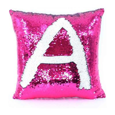 China Sequined Customized Sublimation Pillow Case Sparkling Magic Color Reversible Sequin Pillow Cushion for sale