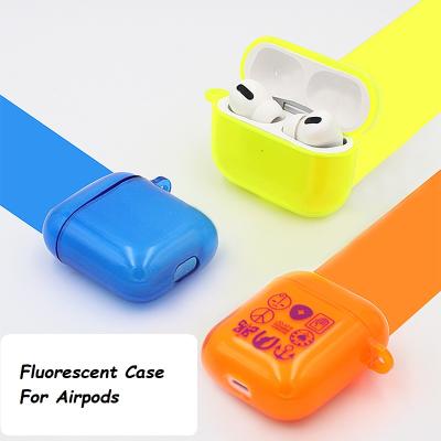 China Stylish Custom Case With Fluorescent Key Chain Sublimation Case For AirPods Pro 2 3 for sale