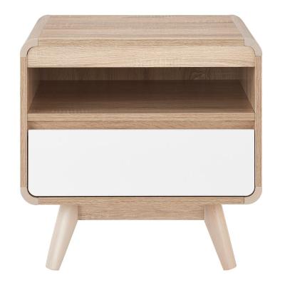 China Modern simple popular side stand/white coffee MDF table small bedside table for living room with one drawer more than 200 worekrs for sale