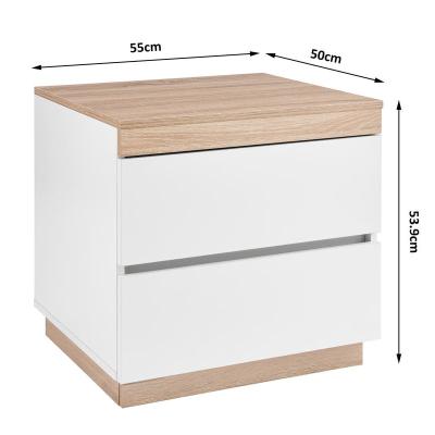 China Modern Devon 8006 large 2 drawer bedside cabinet furniture factory with 200 workers and 23,000 square meter factory area for sale