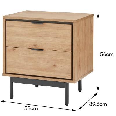 China Scandinavian COMO 9001 2 Drawer Bedside Table Lamp Table Side Table for sale