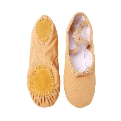 China Canvas Girls Elastic Band Dance Shoes Wholesale Custom Canvas Women Soft Unique Ballet Dance Shoes 002 for sale