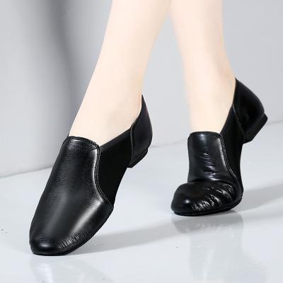 China Jazz flat shoes stretch PU stretch shoes dance black jazz shoes adult women practice to wear custom 303 for sale