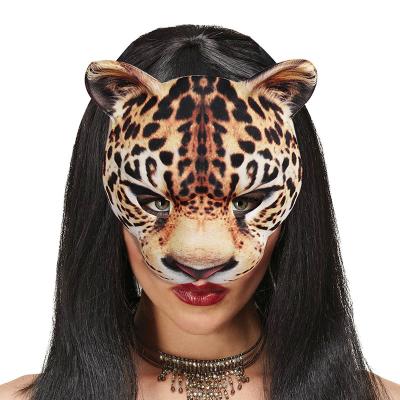 China Fashion Halloween Mask Decoration Carnival Party Masquerade EVA Half Face Cheetah Animal Mask for sale