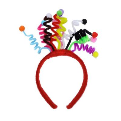 China Party Most Popular Plush Birthday Hair Band Girls Party Hair Circle Soft Plush Birthday Hair Circle for sale