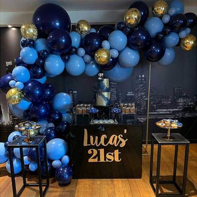 China New Gift Toy 2022 Style Glitter Latex Balloon Navy Blue Night Sky Blue For Wedding Party Festival Celebration for sale