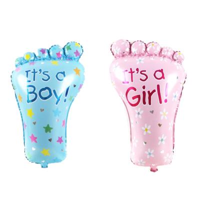 China Eco-Friendly Factory Wholesale Party Supply Boy Girls Baby Shower Foot Shaped Foil Helium Balloon for sale