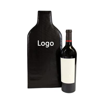 China Custom Logos 3 Layer Black Leakproof Protective Wine Bottle Sleeves Plastic PVC Wine Bag For Travel for sale