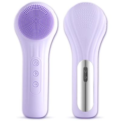 China Face cleaning brush New Arrivals Waterproof Electric Face exfoliator Cleaner Massage blackhead removal exfoliating Silicone Facial Cleansing Brush for sale