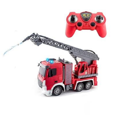 China New RC model 1:24 seven channels rc truck for radio control 2.4G remote toys dump 6x6 drift off road fire truck with water spray for sale