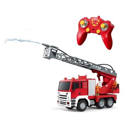 China Engineering car with lights sound radio control high quality remote toys rc fire truck for 4wd electric drift car with water spray and sound lights for sale