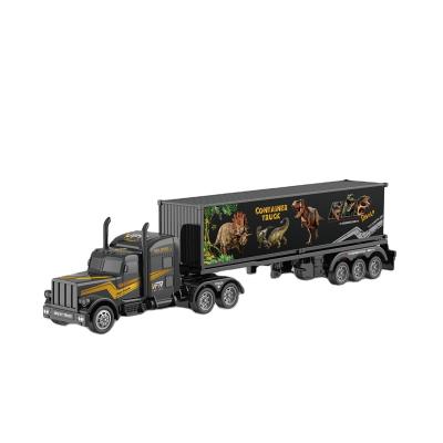 China Factory Wholesale 1:16 Heavy Truck Model Toy Towing Vehicle Dinosaur Container Friction Head Inertial Toy For Children MJ241224 for sale