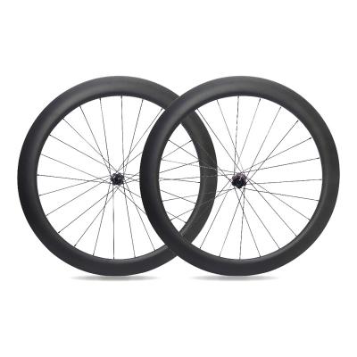 China Road Bikes OEM 700c Depth 25mm Width Adult Anvil Tubeless Sport 55mm Carbon Road Bike Wheelset for sale