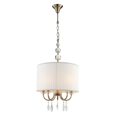 China European Classic Crystal Pendant Lignt with Fabric Shade Good Quality Indoor Chandelier with E14 Lamp Holder for sale