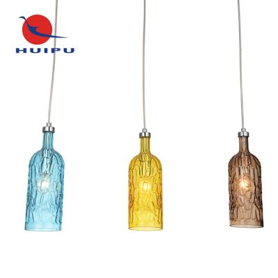 China Indoor Modern Fancy Design Stained Ceiling Glass Bottle Lighting Pendant Lights for sale