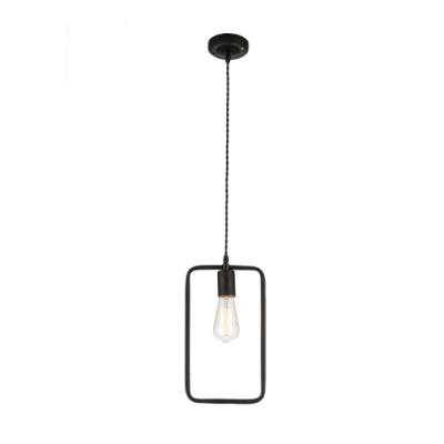 China American Modern Cheap Modern Black Pendant Light Hotel Decoration Bar Restaurant Frame Iron Style Pendant Light for sale