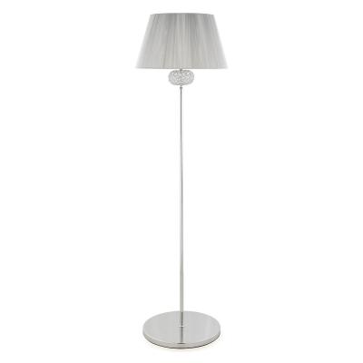 China Nordic EUROPEAN classic single chrome floor lamp E27 with silver fabric home hotel villa decoration floor lamp for sale